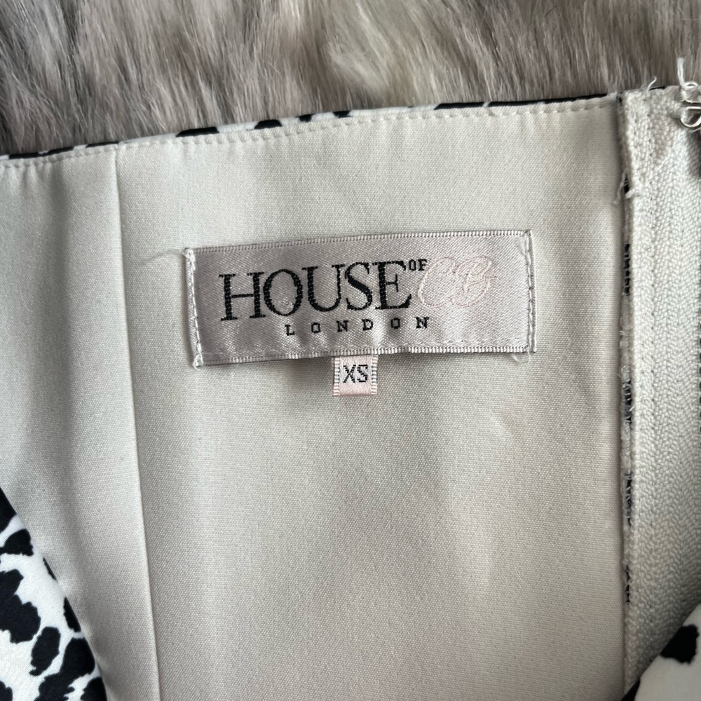 House of CB Lou Dalmation Print Puff Sleeve Crop Top Black & White Size XS/2-4 - Picture 5 of 8